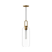 Soji 6" Pendant in Aged Gold/Clear Glass