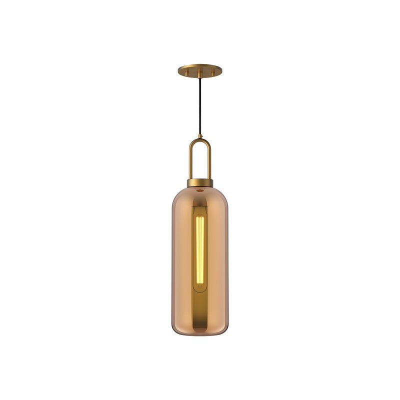 Soji 6" Pendant in Aged Gold/Copper Glass