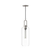 Soji 6" Pendant in Brushed Nickel/Clear Glass