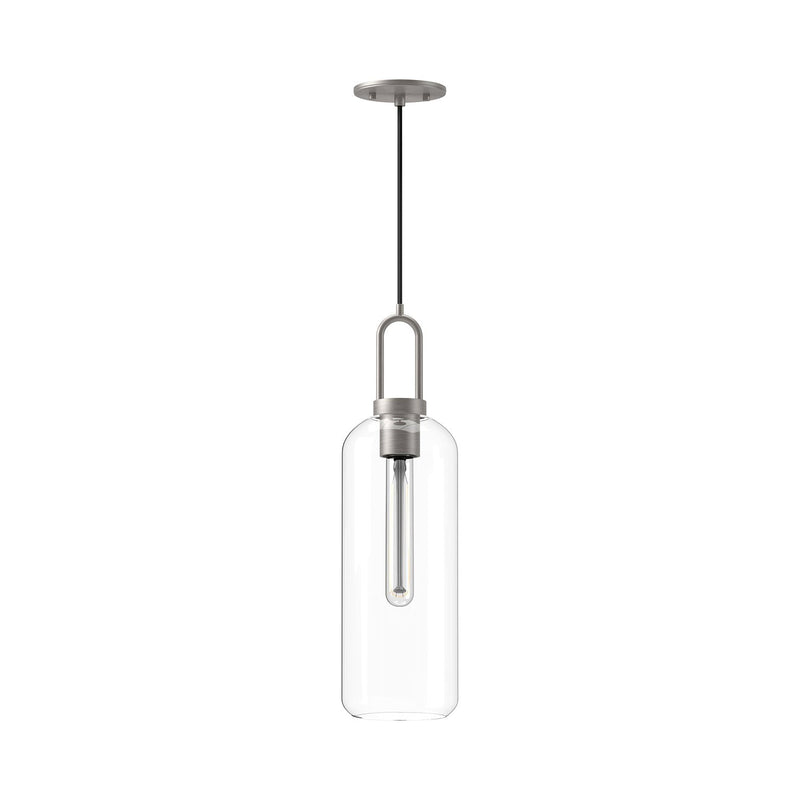 Soji 6" Pendant in Brushed Nickel/Clear Glass