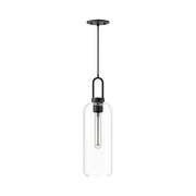 Soji 6" Pendant in Clear Glass/Matte Black