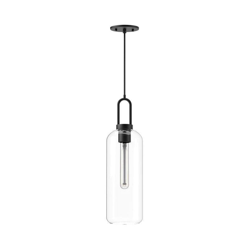Soji 6" Pendant in Clear Glass/Matte Black