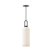 Soji 6" Pendant in Matte Black/Opal Matte Glass