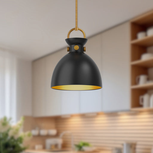 Waldo 11" Metal Shade Pendant in Aged Gold