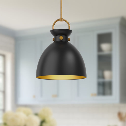 Waldo 14" Metal Shade Pendant in Aged Gold