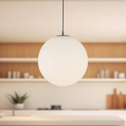 Marco 16" LED Pendant in Black/Opal Glass