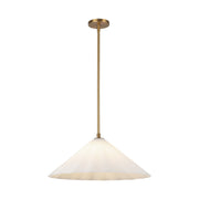 Serena 20" Pendant in Aged Gold/Opal Glass