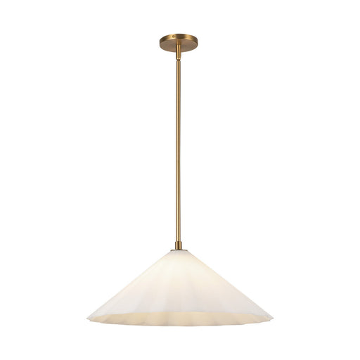 Serena 20" Pendant in Aged Gold/Opal Glass