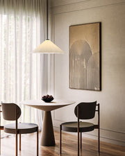 Serena 20" Pendant in Matte Black/Opal Glass