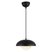 Rubio 11" Pendant in Matte Black/Opal Matte Glass