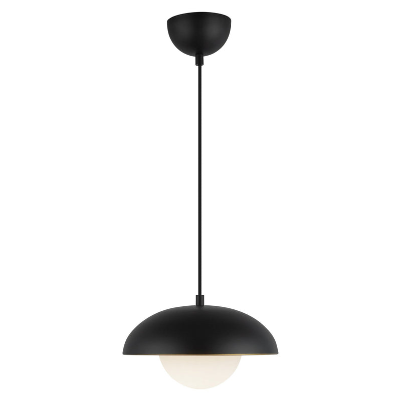 Rubio 11" Pendant in Matte Black/Opal Matte Glass