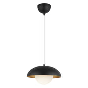 Rubio 11" Pendant in Matte Black/Opal Matte Glass