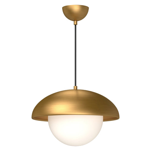 Rubio 16" Pendant in Aged Gold/Opal Matte Glass