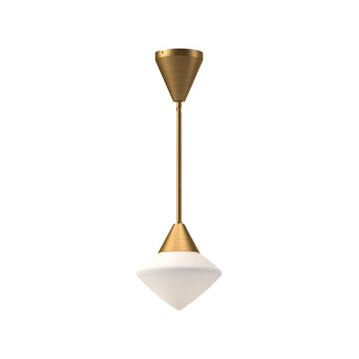 Nora 8" Pendant in Aged Gold/Opal Matte Glass