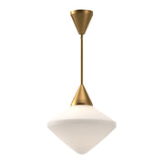 Nora 14" Pendant in Aged Gold/Opal Matte Glass