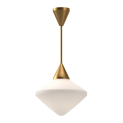 Nora 14" Pendant in Aged Gold/Opal Matte Glass