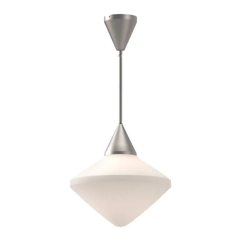 Nora 14" Pendant in Brushed Nickel/Opal Matte Glass