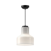 Westlake 11" Pendant in Glossy Opal Glass/Matte Black