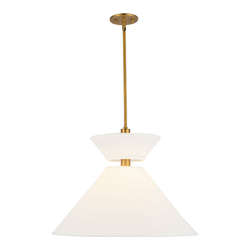 Chapelle 22" Pendant in Aged Gold/White Linen