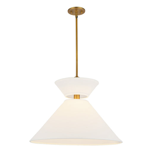 Chapelle 22" Pendant in Aged Gold/White Linen