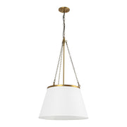 Speakeasy 18" Pendant in Aged Gold/White Linen