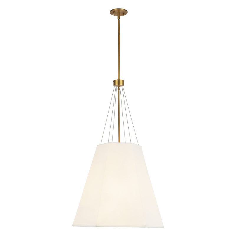 Manila 22" 3-Light Pendant in Aged Gold/White Linen