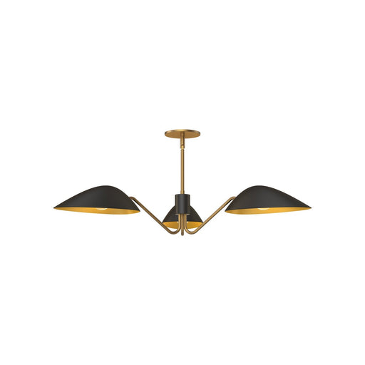 Oscar 36" 3-Light Chandelier in Aged Gold/Matte Black