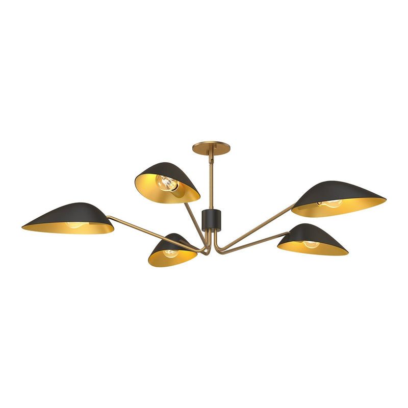 Oscar 46" 5-Light Chandelier in Aged Gold/Matte Black