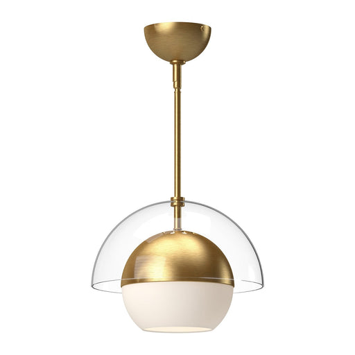Lucy 12" Pendant in Brushed Gold/Opal Matte Glass