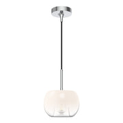 Samar 8" Pendant in Chrome/Opal Glass