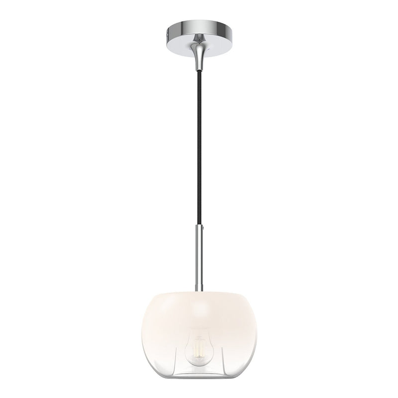 Samar 8" Pendant in Chrome/Opal Glass