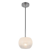Samar 8" Pendant in Chrome/Opal Glass