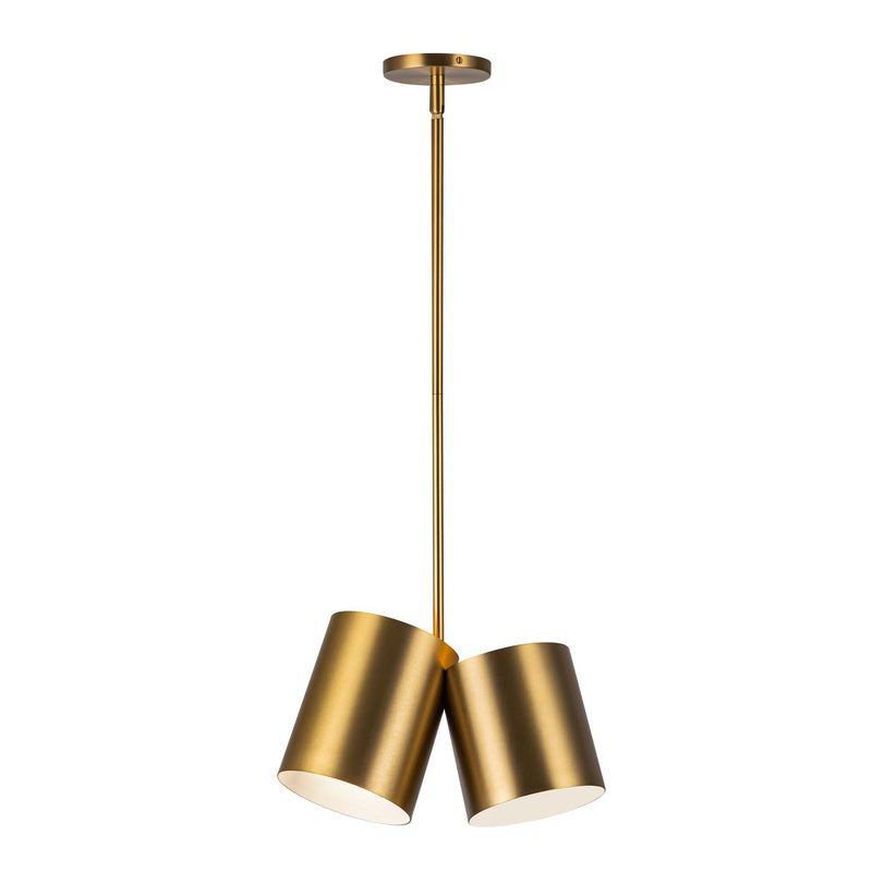 Keiko 14" 2-Light Pendant in Brushed Gold