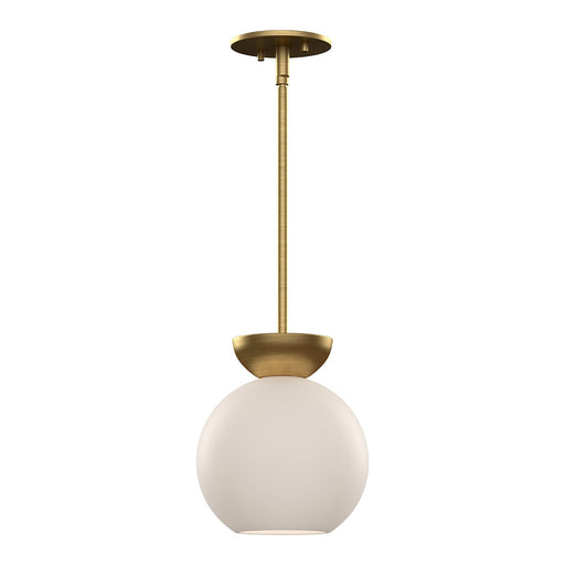 Arcadia 8" Pendant in Brushed Gold/Opal Glass