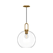 Soji 10" Pendant in Aged Gold/Clear Glass
