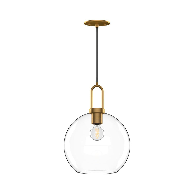 Soji 10" Pendant in Aged Gold/Clear Glass
