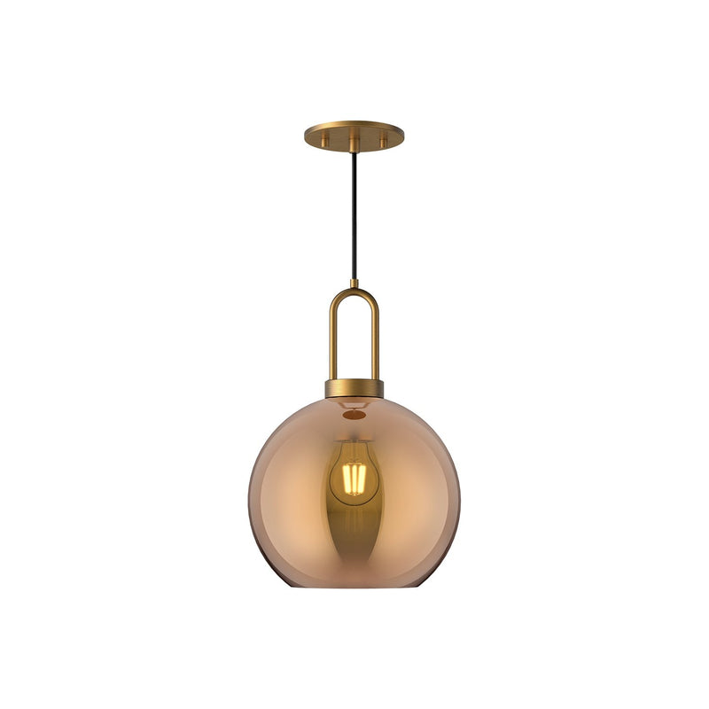 Soji 10" Pendant in Aged Gold/Copper Glass