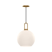 Soji 10" Pendant in Aged Gold/Opal Matte Glass