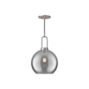 Soji 10" Pendant in Brushed Nickel/Smoked Solid Glass