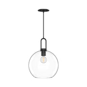 Soji 10" Pendant in Clear Glass/Matte Black