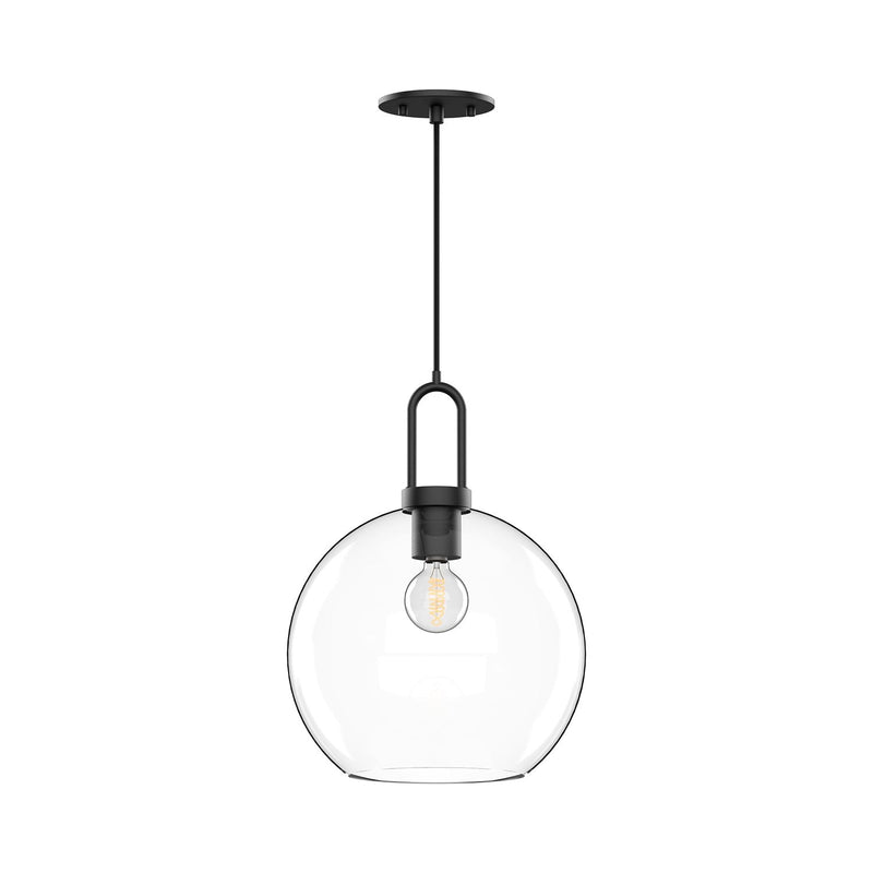 Soji 10" Pendant in Clear Glass/Matte Black