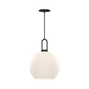 Soji 10" Pendant in Matte Black/Opal Matte Glass