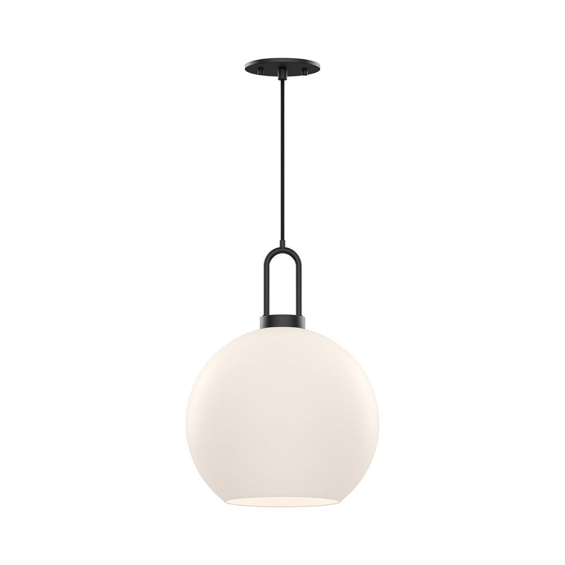 Soji 10" Pendant in Matte Black/Opal Matte Glass