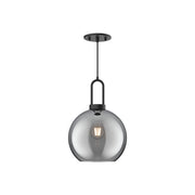 Soji 10" Pendant in Matte Black/Smoked Solid Glass