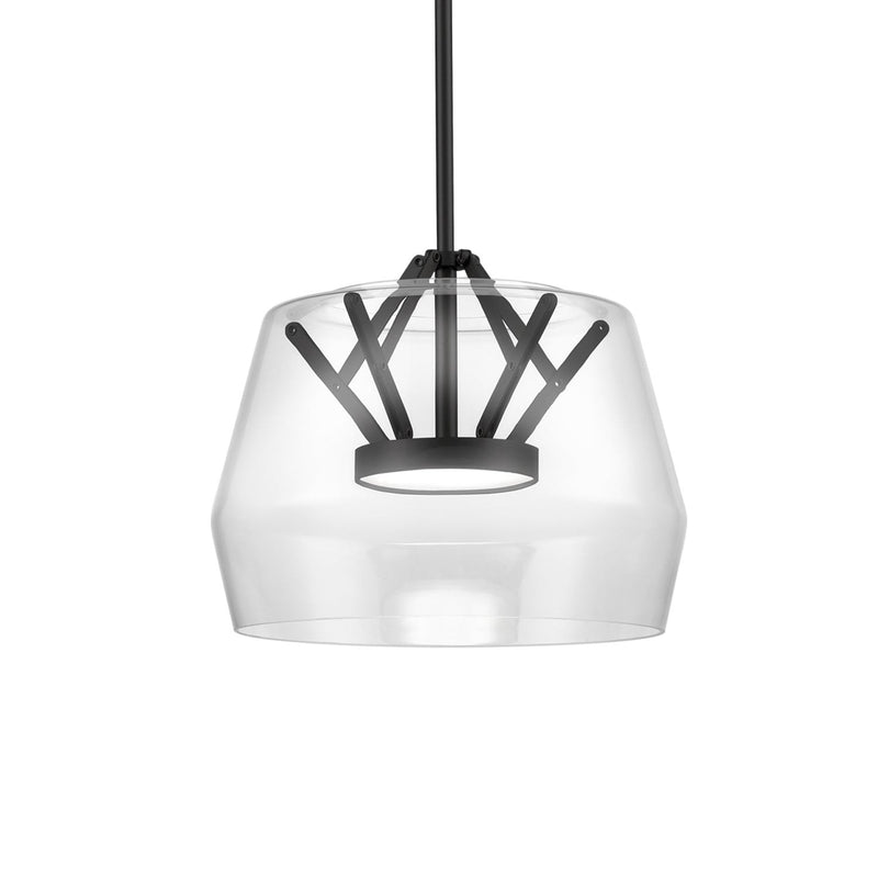 Deco 12" Pendant in Clear/Black
