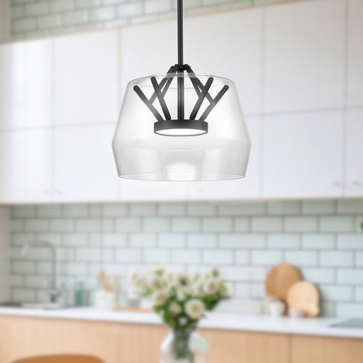 Deco 12" Pendant in Clear/Black