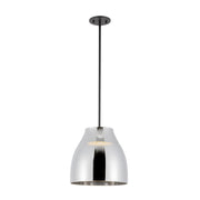 Trinity 12" Pendant in Black/Chrome