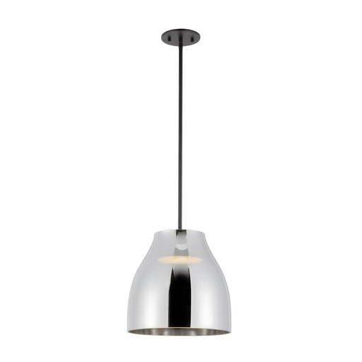 Trinity 12" Pendant in Black/Chrome