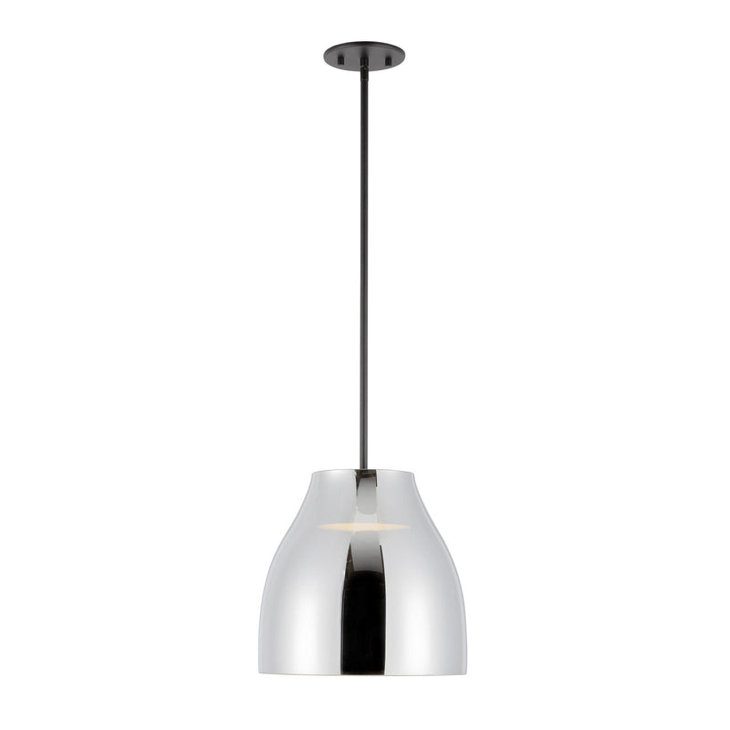 Trinity 12" Pendant in Black/Chrome