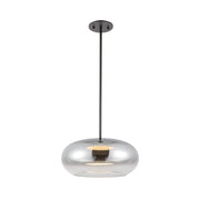 Trinity 14" Pendant in Black/Chrome